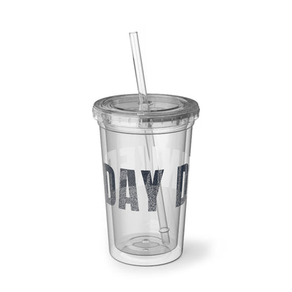 Acrylic Travel Cup — Clear Tumbler with Bold White 'Suave' Design