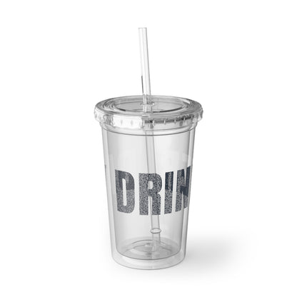 Acrylic Travel Cup — Clear Tumbler with Bold White 'Suave' Design