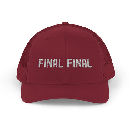 Final Final Snapback Trucker Cap, Stylish Hat for Parties, Graduation Gifts, Unisex Cap, Trendy Accessory for Everyday Wear
