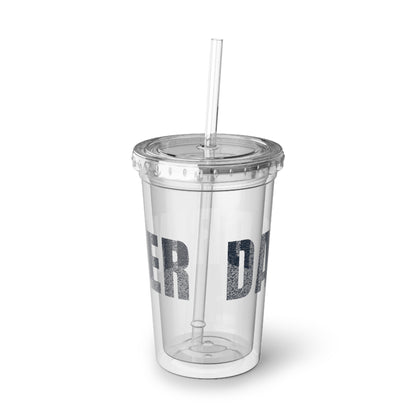 Acrylic Travel Cup — Clear Tumbler with Bold White 'Suave' Design