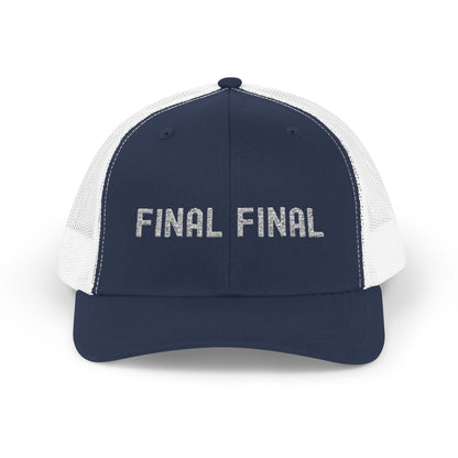 Final Final Snapback Trucker Cap, Stylish Hat for Parties, Graduation Gifts, Unisex Cap, Trendy Accessory for Everyday Wear
