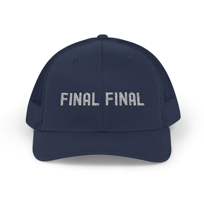 Final Final Snapback Trucker Cap, Stylish Hat for Parties, Graduation Gifts, Unisex Cap, Trendy Accessory for Everyday Wear